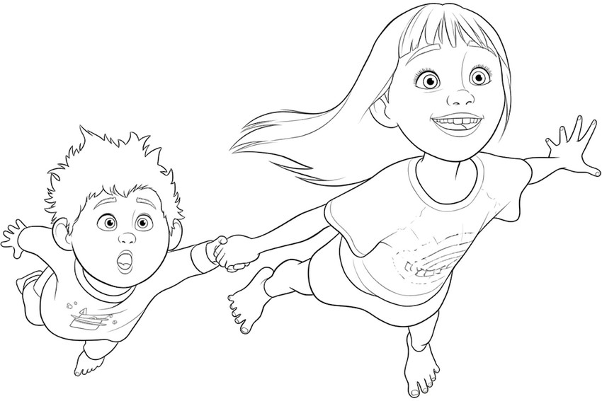 塗り絵用紙 - スティービーとエリオット - イン・ユア・ドリームス