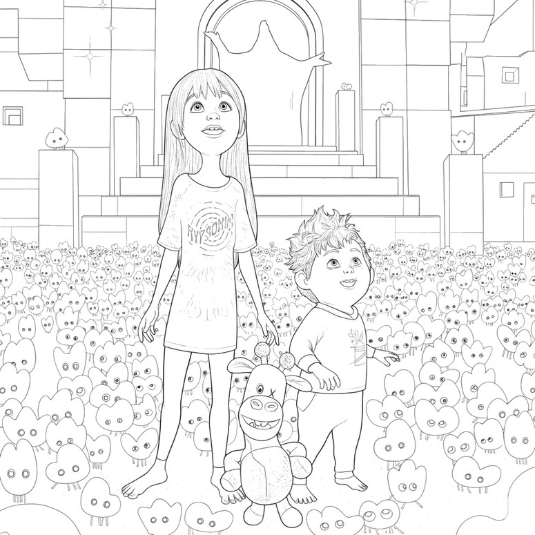 塗り絵 - 夢の生き物たちの中で - イン・ユア・ドリームス