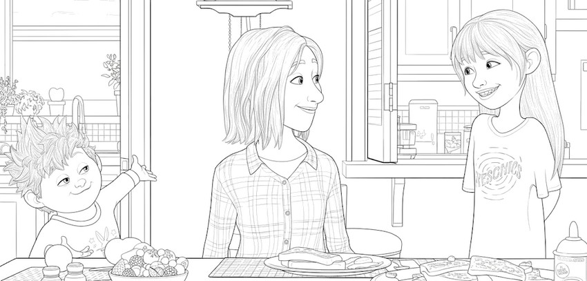 無料塗り絵 - 夕食の準備ができました！ - イン・ユア・ドリームス