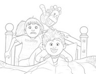 Dibujo para colorear - En la cama - En tus sueños
