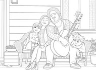 Lámina para colorear - La familia - En tus sueños