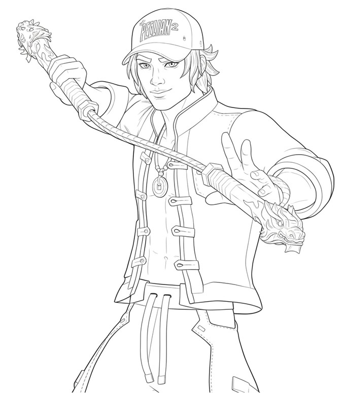 Bild zum Ausmalen - Carter Wu - Fortnite Kapitel Sieben: Pacific Break
