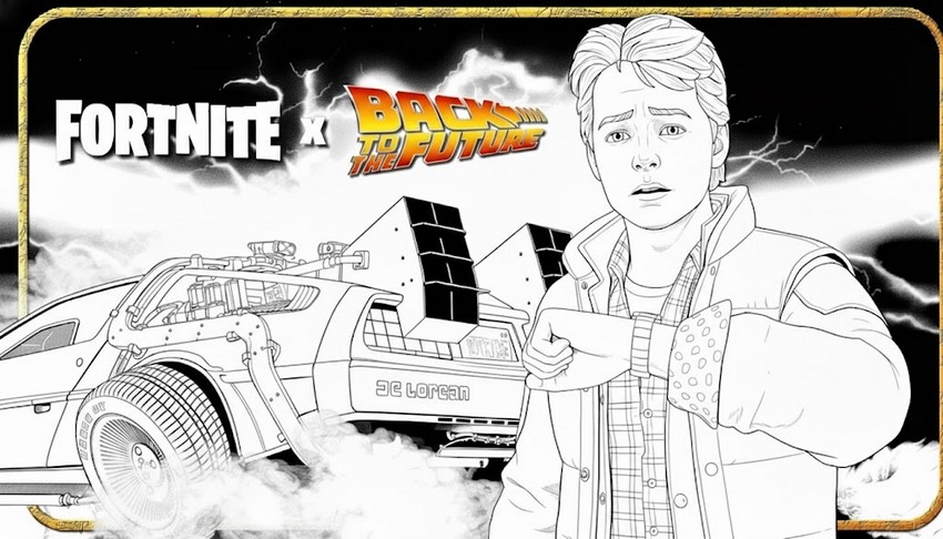 Bild zum Ausmalen - Marty McFly - Fortnite Kapitel Sieben: Pacific Break