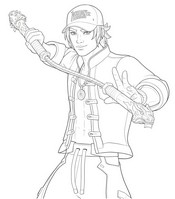 Zeichnung zum Ausmalen - Carter Wu - Fortnite Kapitel Sieben: Pacific Break