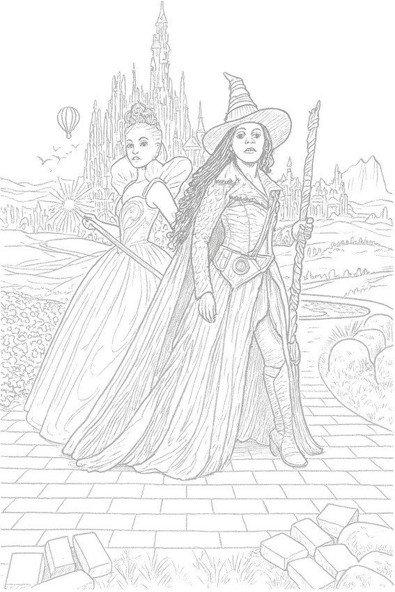 Disegno gratuito - Elphaba e Glinda - Wicked Parte 2