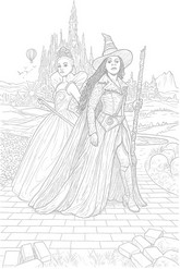 Disegno scaricabile - Elphaba e Glinda - Wicked Parte 2