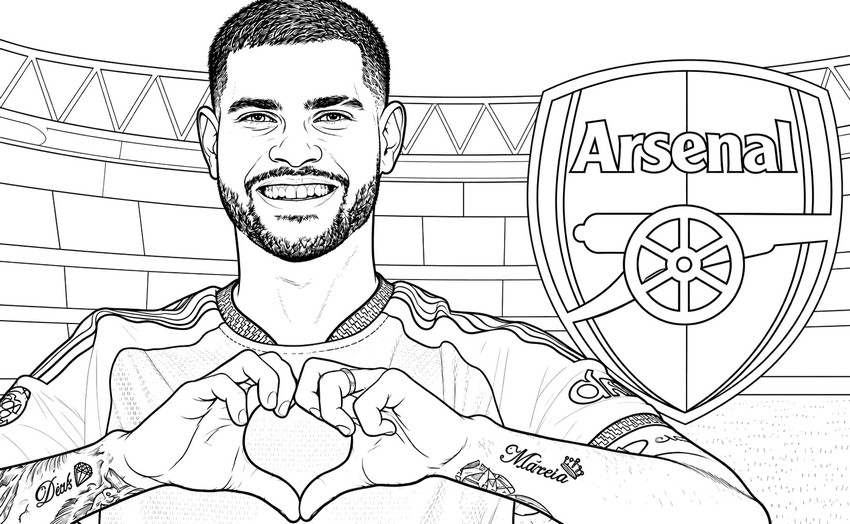 Downloadable coloring - Bruno Guimaraes - Arsenal FC