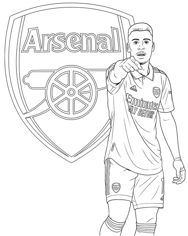 Downloadable coloring - Gabriel Martinelli - Arsenal FC