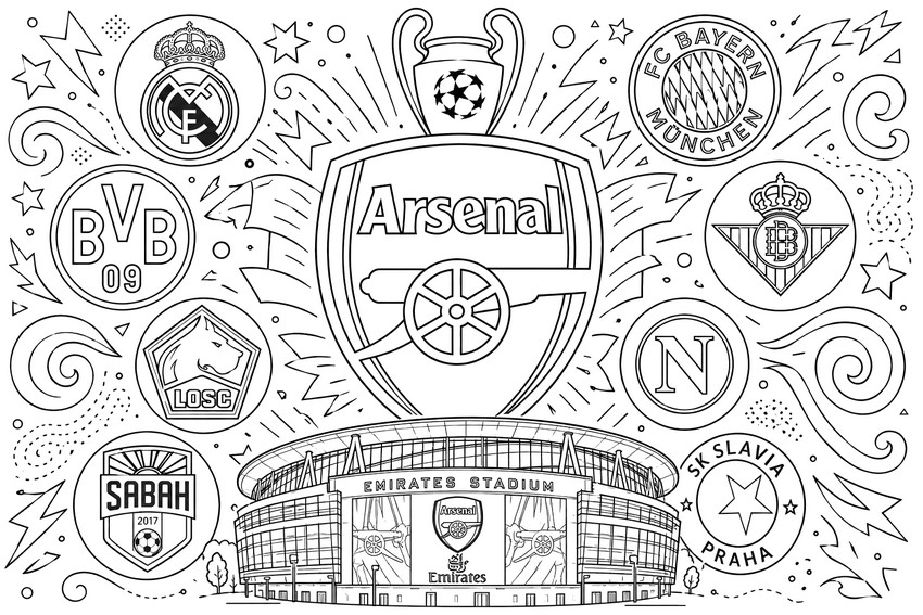 Malvorlagen Arsenal FC - Champions League 2026-2027