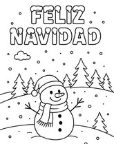 Dibujo gratuito - Muñeco de nieve - Feliz Navidad