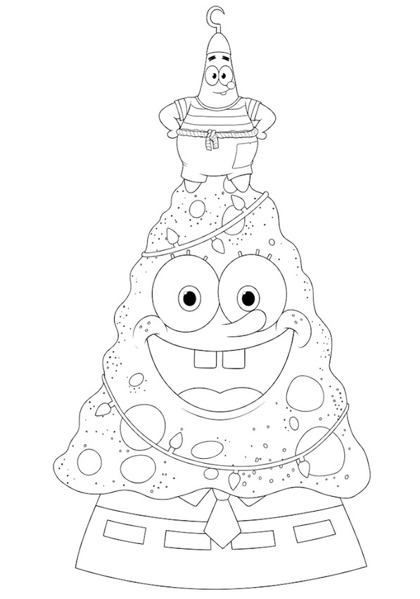 Coloring page - The smiling fir tree - The SpongeBob Movie - Search for SquarePants