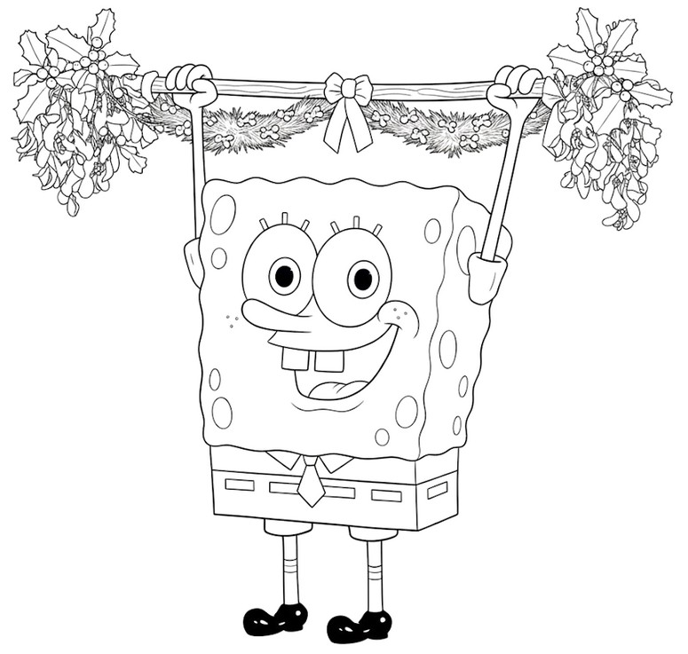 Drawing to color - Under the mistletoe - The SpongeBob Movie - Search for SquarePants