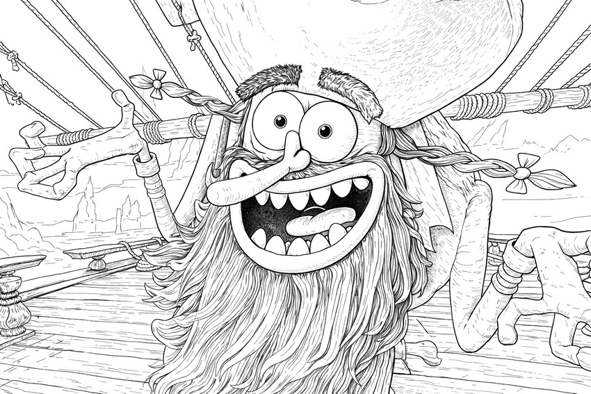 Free coloring page - The Flying Dutchman - The SpongeBob Movie - Search for SquarePants