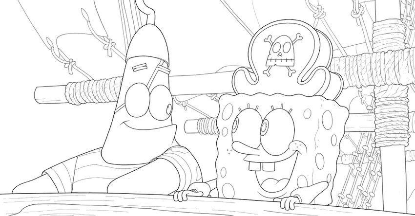 Coloring sheet - On an adventure - The SpongeBob Movie - Search for SquarePants