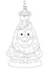 Printable coloring - The smiling fir tree - The SpongeBob Movie - Search for SquarePants