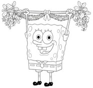 Free coloring page - Under the mistletoe - The SpongeBob Movie - Search for SquarePants