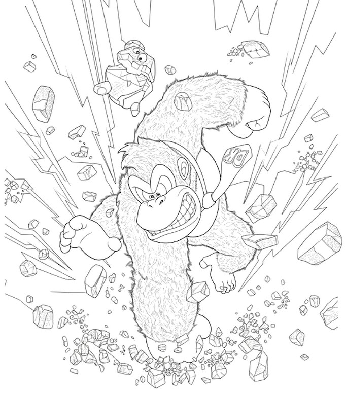 Free coloring page - Donkey Kong Bananza - Video Games 2026