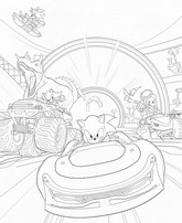 Coloring page - Sonic Racing: CrossWorlds - Video Games 2026
