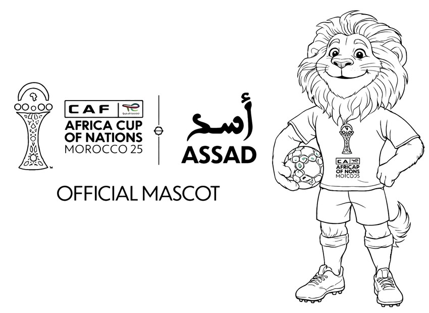 Free coloring page - CAN 2025 - Morocco football team