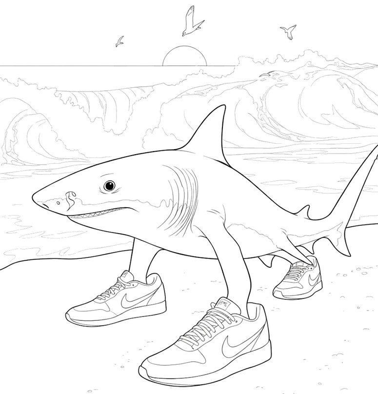 Image to color - Tralalero Tralala - Brainrot