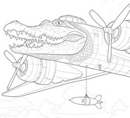 Printable coloring - Bombardiro Crocodilo - Brainrot