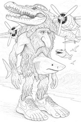 Coloring page - Bombardiro Tralalela Brr Brr - Brainrot