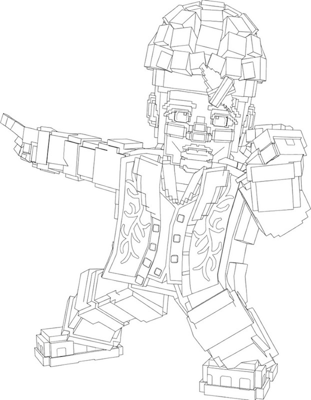 Ausmalbild zum Ausdrucken - Brunito Marsito - Roblox - Steal a Brainrot