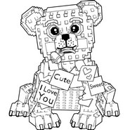 Coloriage gratuit - Love Love Bear - Roblox - Steal a Brainrot