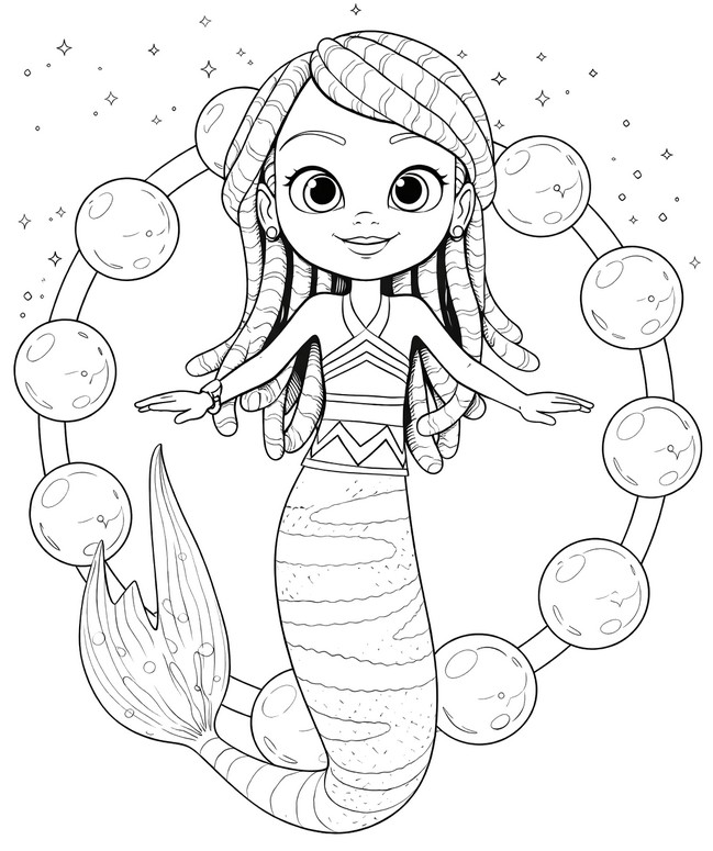 Coloring page - Lorelai the mermaid - Santiago of the seas