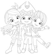 Image to color - Santiago, Lorelai and Tomás - Santiago of the seas