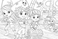 Free coloring page - The pirate ship's treasure - Santiago of the seas
