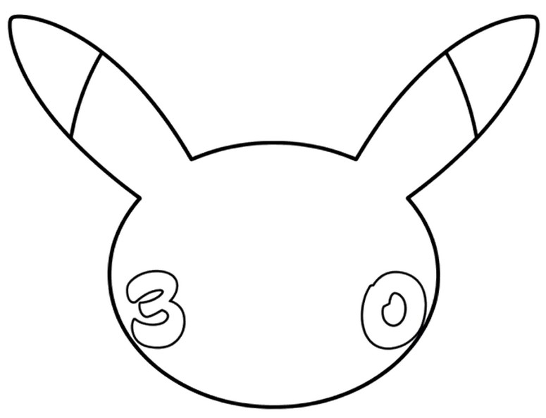 Ausmalbild - Symbol - 30 Jubiläum von Pokémon