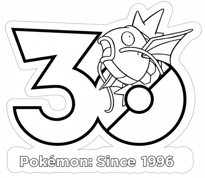Kostenloses Ausmalbild - Karpador - 30 Jubiläum von Pokémon