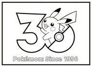 Ausmalbild - Pikachu - 30 Jubiläum von Pokémon
