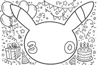 Zeichnung zum Ausmalen - Party - 30 Jubiläum von Pokémon
