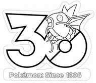 Ausmalbild zum Herunterladen - Karpador - 30 Jubiläum von Pokémon