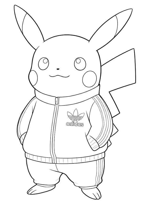 Coloriage à télécharger - Pikachu - Pokémon x Adidas