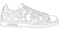 Feuille de coloriage - Chaussure - Pokémon x Adidas