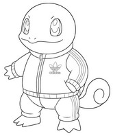 Coloriage à imprimer - Carapuce - Pokémon x Adidas