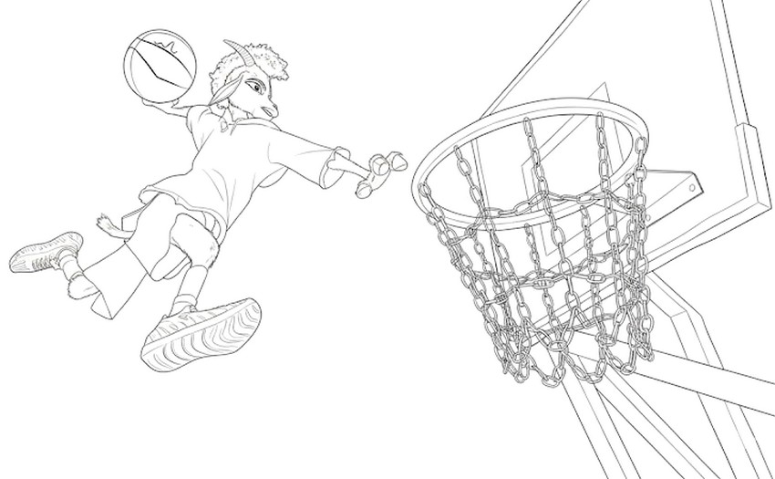 Printable coloring - Will flies towards the basket - Goat