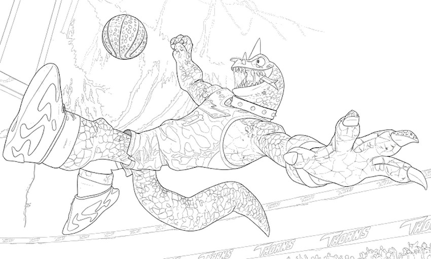 Downloadable coloring - The lightning dunk - Goat