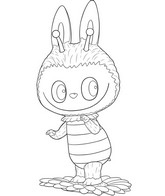 Coloring page - Aster Flower - Labubu in the spring