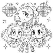 Image to color - Rumi, Mira and Zoey - Kpop Demon Hunters - Storybook