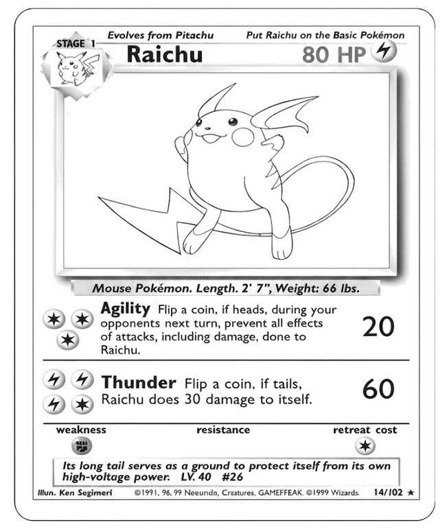 Gratis farvelægningsark - Prerelease Raichu - De dyreste Pokémon-kort