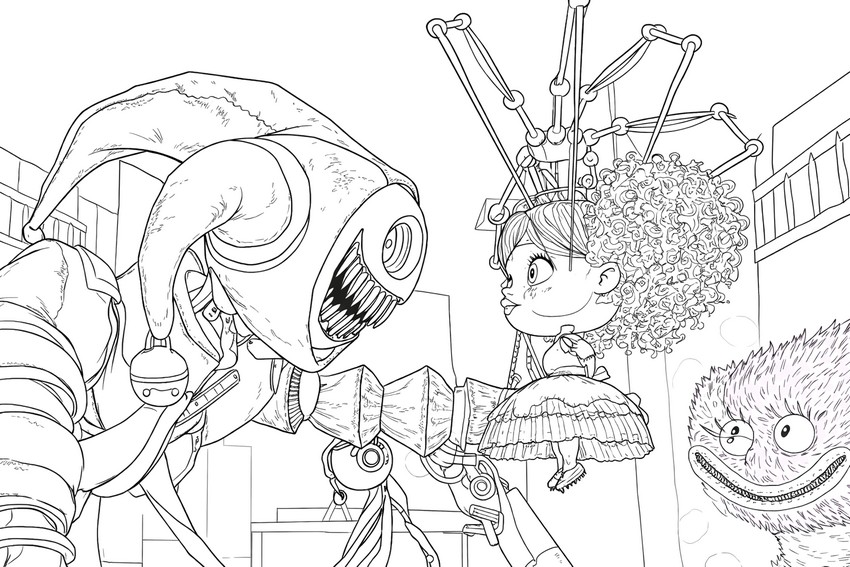 Kresba k vybarvení - Poppy a Kissy Missy - Poppy Playtime 5 - Prototyp