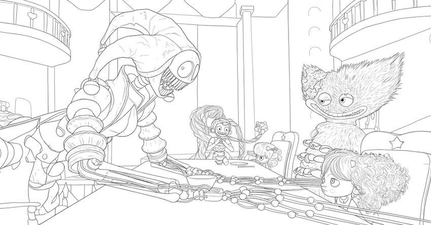 Omalovánka - Večeře je připravena! - Poppy Playtime 5 - Prototyp