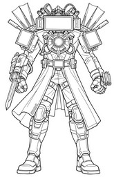 Målarbild att skriva ut - Titan TV-mannen - Sidibi Toilet