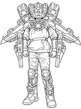 Bilde å fargelegge - Titan-høyttaler - Sidibi Toilet