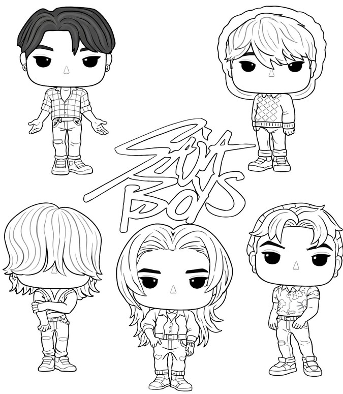 Drawing to color - Saja Boys - Kpop Demon Hunters - Funko Pop