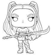 Coloring page - Mira - Kpop Demon Hunters - Funko Pop